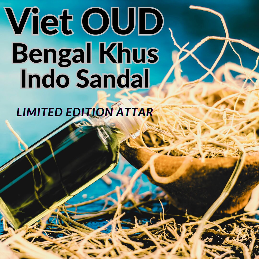 Vietnamese OUD AAA- Bengali Ruh Khus Indonesian Sandalwood - 100% natural blend